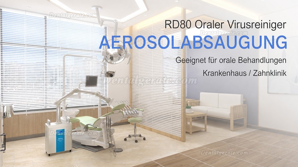 RUIWAN RD80 Extraorales Aerosol Zahnsaugsystem Externer Vakuumsauger 4 Filter Schicht + 2 UV-Lampen + Plasma